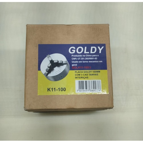 Placa para torno 3 castanhas ineiriças 100MM - Goldy K11-100