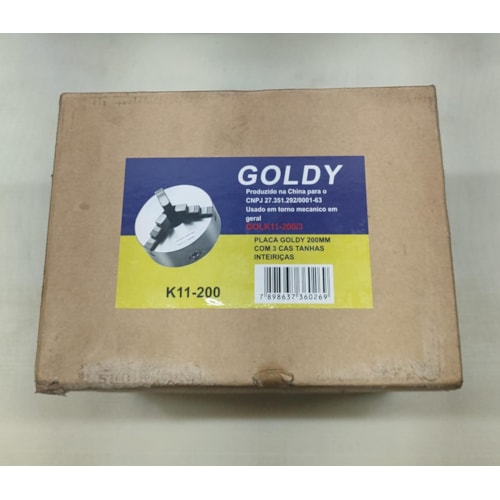 Placa para Torno 3 Castanhas inteiriças 200 mm - Goldy K11-200